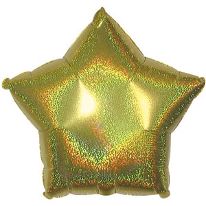 Gold Dazzle Star Air-Filled Stick Balloon