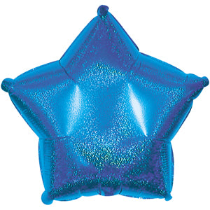Blue Dazzle Star Air-Filled Stick Balloon