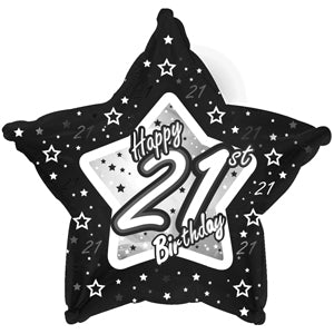 Happy 21st Birthday Black & Silver