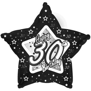 Happy 30th Birthday Black & Silver