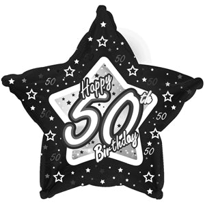 Happy 50th Birthday Black & Silver