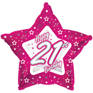 Happy 21st Birthday Pink & Silver
