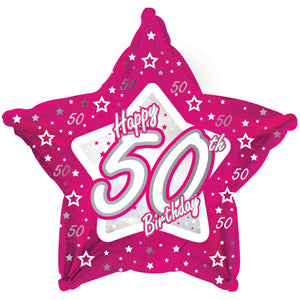 Happy 50th Birthday Pink & Silver