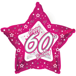 Happy 60th Birthday Pink & Silver