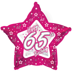 Happy 65th Birthday Pink & Silver