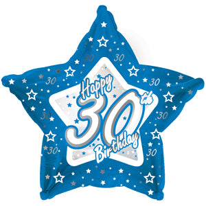 Happy 30th Birthday Blue & Silver