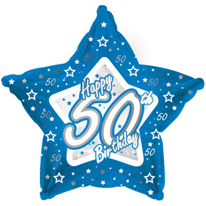 Happy 50th Birthday Blue & Silver